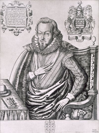 Portrait of Robert Cecil, 1st Earl of Salisbury, Engraved by Renold Elstrack by English School